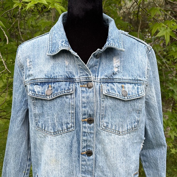 Thread & Supply Distressed Jean Jacket - Picture 2 of 9